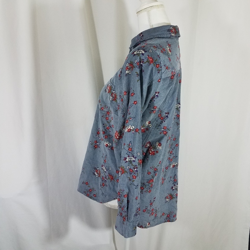 Anthropologie Building Courdory Floral Button Down Size 4 - Picture 12 of 13
